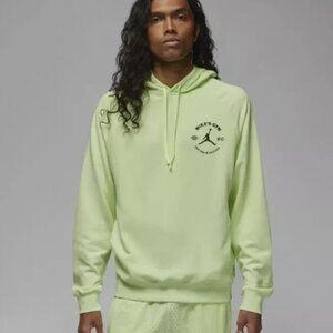 Nike Air Jordan Dri-FIT Men's Fleece Pullover Hoodie (Light Liquid Lime/Black) M